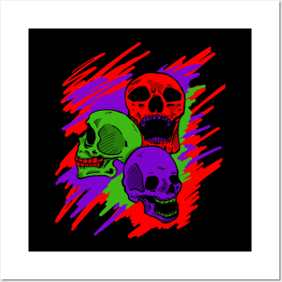 color skulls Posters and Art